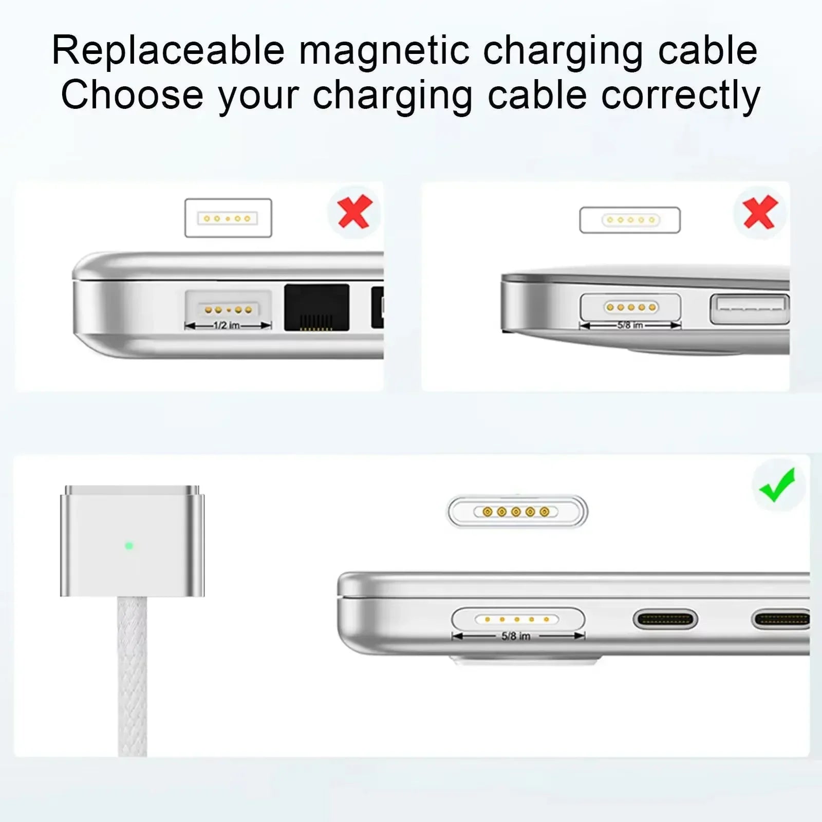 USB Type-C to for Magsafe 3 Magnetic Charger Cord Laptop Charging Cable Converter PD 140W for MacBook Air/Pro A2442 A2485 A2681